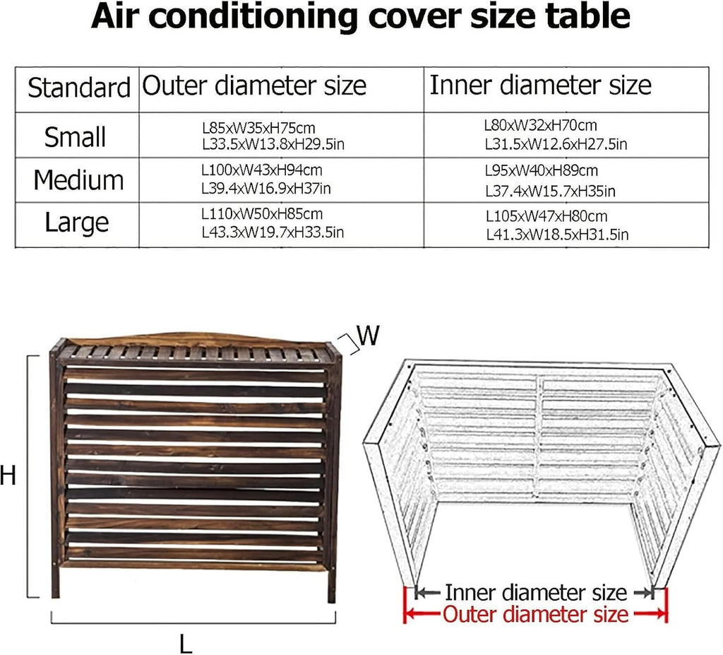  Support De Plantes En Bois Pour Climatiseur - Cache-radiateur Décoratif - Résistant Aux Intempéries - Protection De L'unité De Climatisation