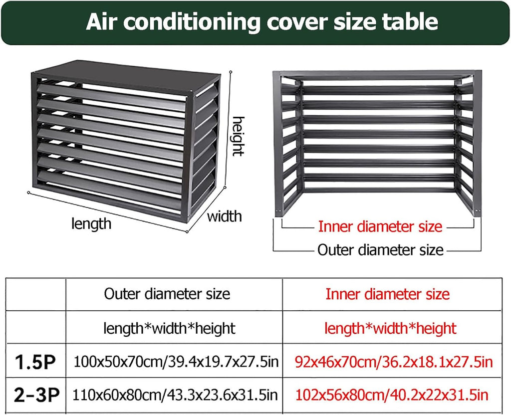 GENERIC Housse De Protection Pour Climatiseur Extérieur En Aluminium – Écran De Protection Toutes Saisons Pour Unités Extérieures, Clôture D'intimité, Protection Centrale Pour Climatisation Pour Intérieur Et