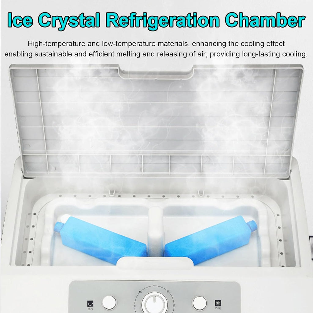 GENERIC Réservoir De Refroidisseur D'évaporation Robuste 50L, 3 Vitesses, Oscillation à 120 °, Ventilateur De Climatiseur Portable Avec Roues, Grande Couverture Pour Garage De Patio Extérieur, Solution De Ref