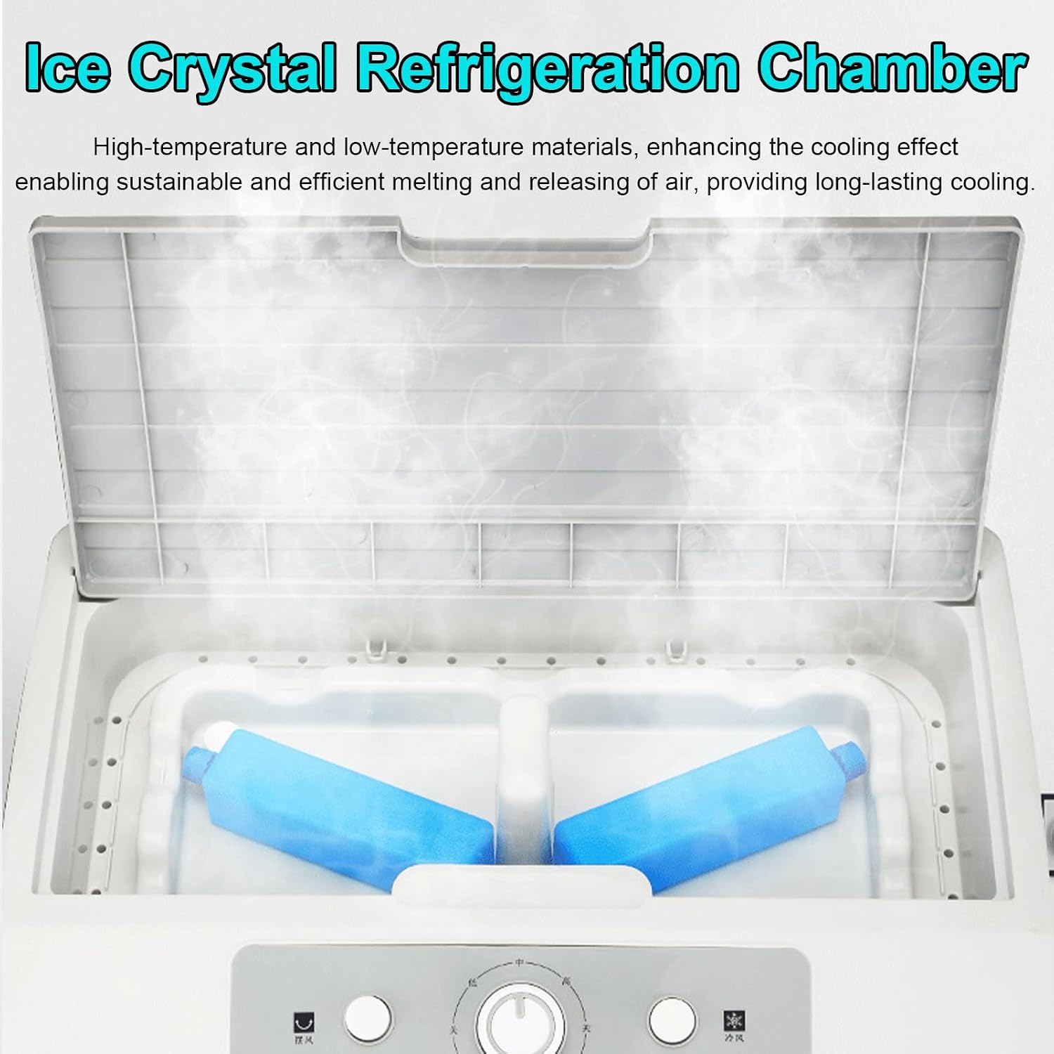 GENERIC Réservoir De Refroidisseur D'évaporation Robuste 50L, 3 Vitesses, Oscillation à 120 °, Ventilateur De Climatiseur Portable Avec Roues, Grande Couverture Pour Garage De Patio Extérieur, Solution De Ref
