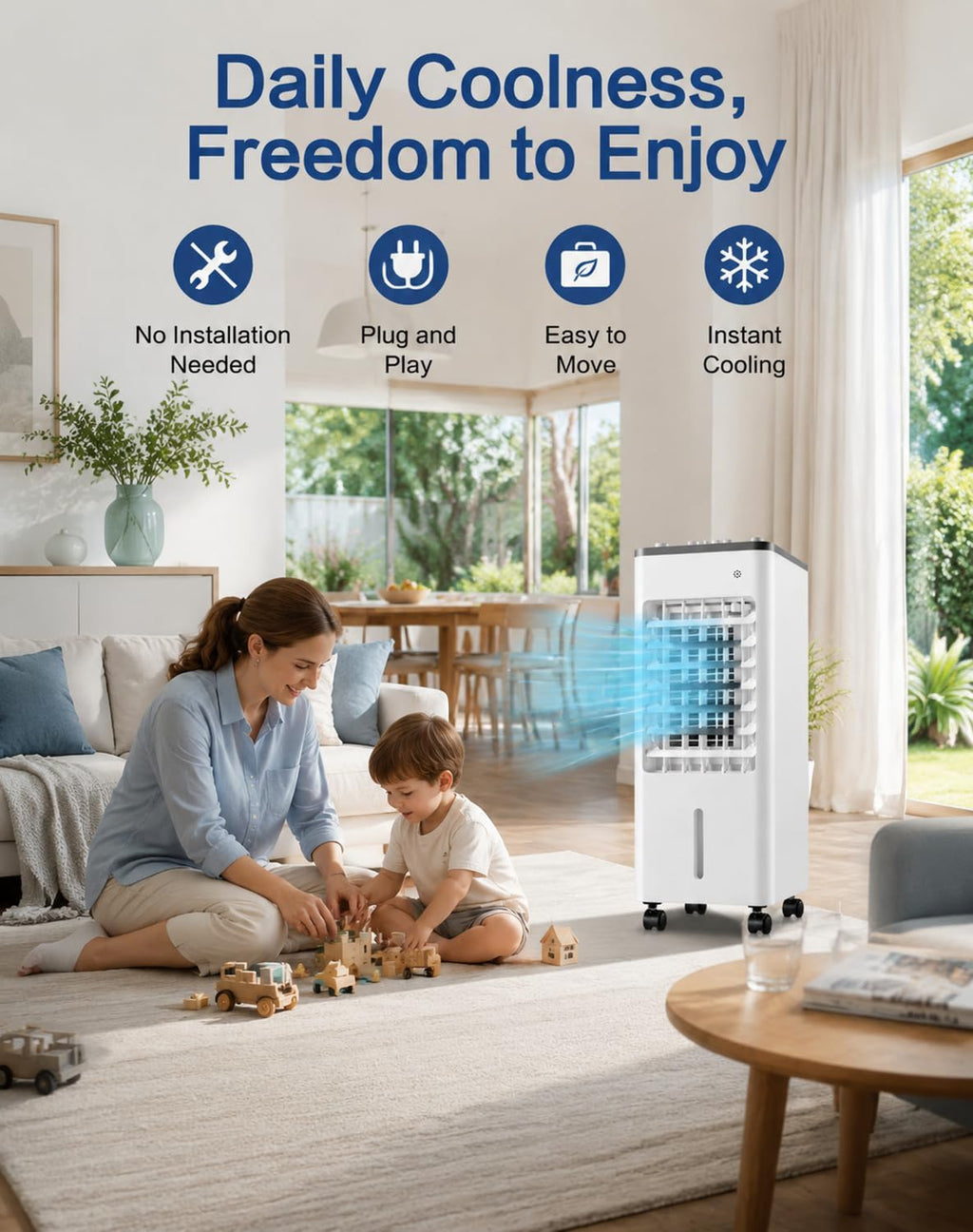  Freshone Climatiseur Sans Tuyau Portable Silent Cooling Unit