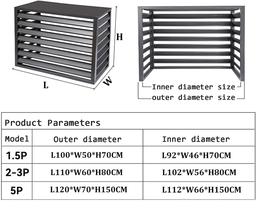  Housse Pour Unité De Climatisation Extérieure – Boîtier En Aluminium Avec Porte-fleurs Et Volets à Persiennes – Protection Résistante Aux Intempéries Pour Climatiseurs – Design élégant De Clôture