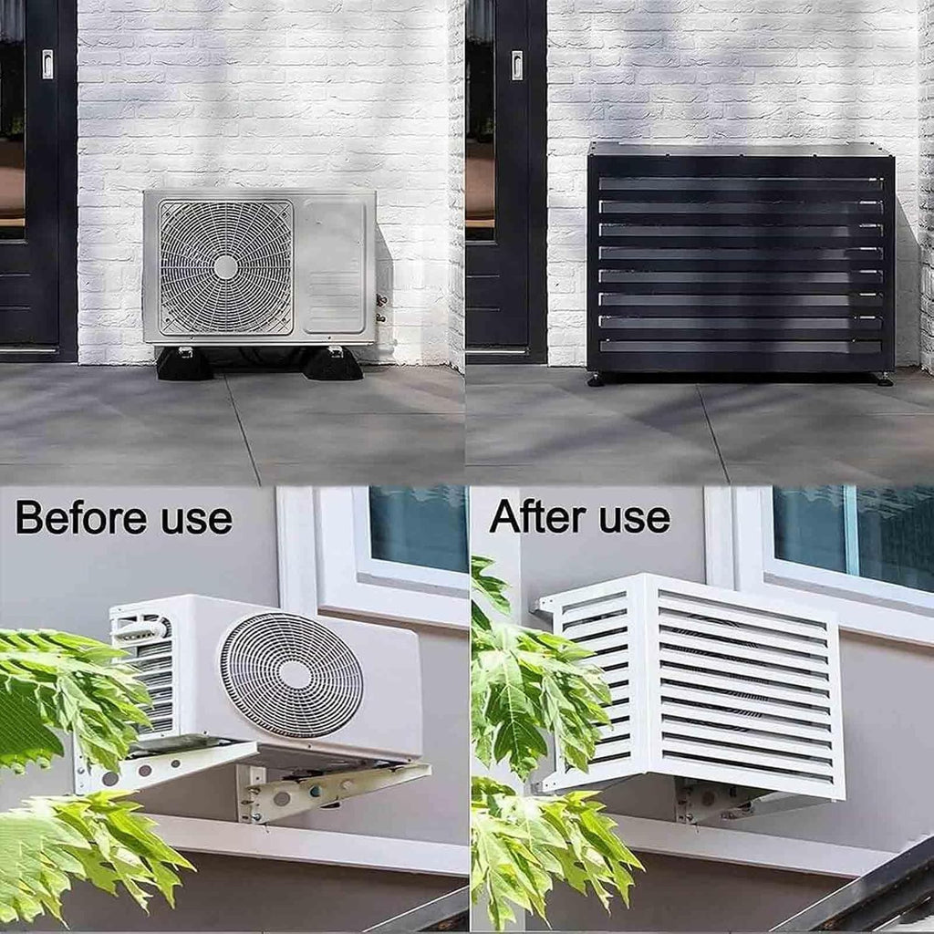 GENERIC Housse De Climatiseur D'extérieur Résistante Aux Intempéries - Barrière Décorative En Aluminium - Protection Contre Le Bruit Pour Climatiseurs - Protection Toutes Saisons