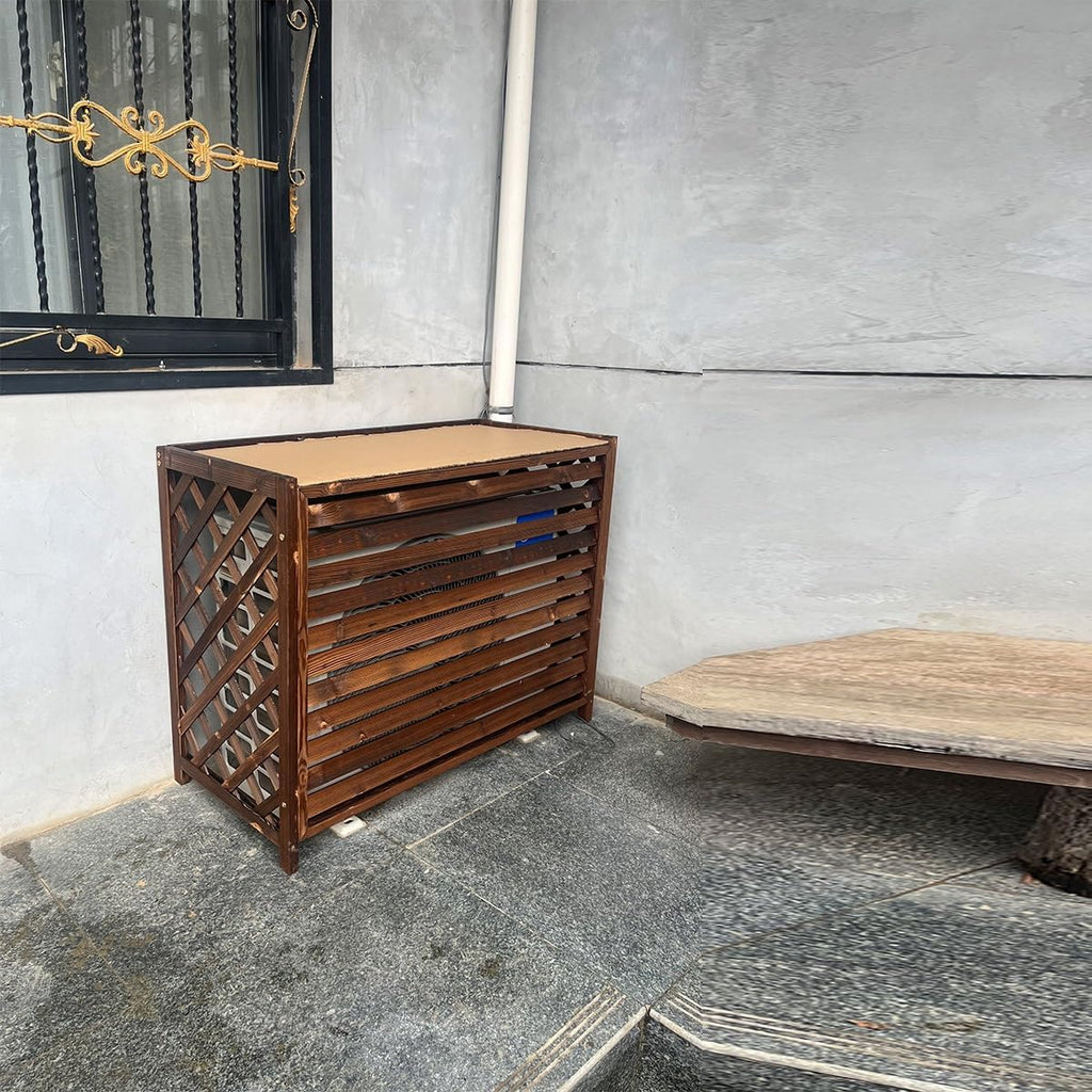 GENERIC Housse De Protection Pour Climatiseur Extérieur En Bois Massif Anti-corrosion Et Résistant Aux Intempéries Pour Climatisation Et Stockage Des Plantes