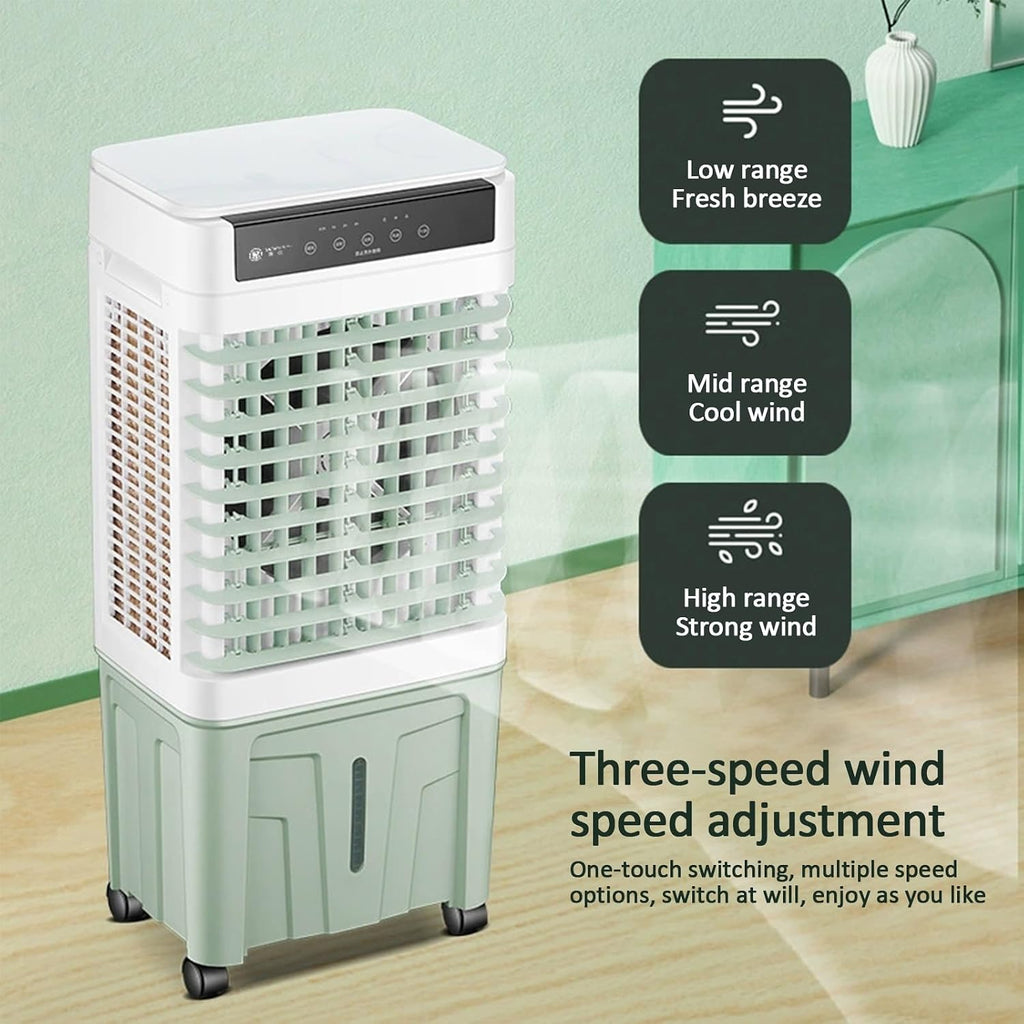 GENERIC 25L Refroidisseur D'air évaporatif, 4 Packs De Glace, Télécommande, 12H Minuterie, 3 Vitesses, Oscillation à 90 °, Refroidisseur De Marais Portable Pour L'intérieur Extérieur à Domicile Garage Bureau