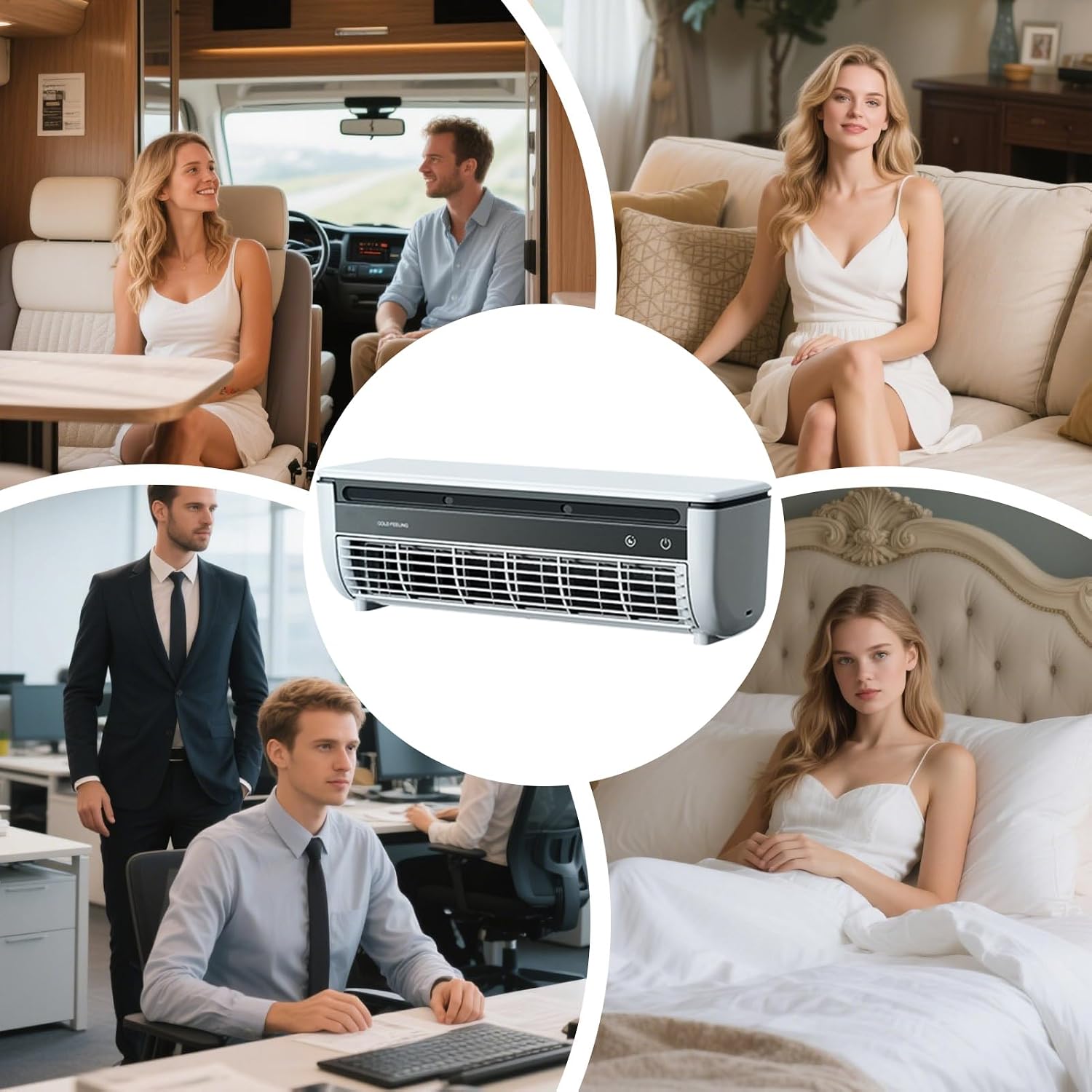  Ventilateur Rafraîchissant D'Air Conditionné, Ventilateur D'Air Frais Pour Chambre, Rafraîchisseur D'Air Charge Sans Fil Trois Vitesses Pour Maison Bureau Voyage Camping Salle De Bain Intérieur Extéri