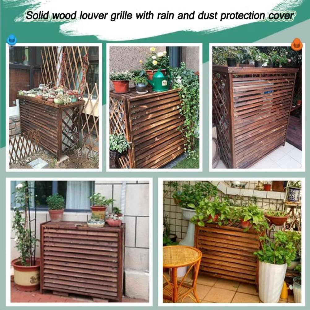 GENERIC Housse De Climatiseur Durable Et Grille Décorative Pour Pompe à Chaleur, équipement De Piscine Et étagère Pour Plantes, Protection Contre Les Intempéries 85 X 35 X 75 Cm