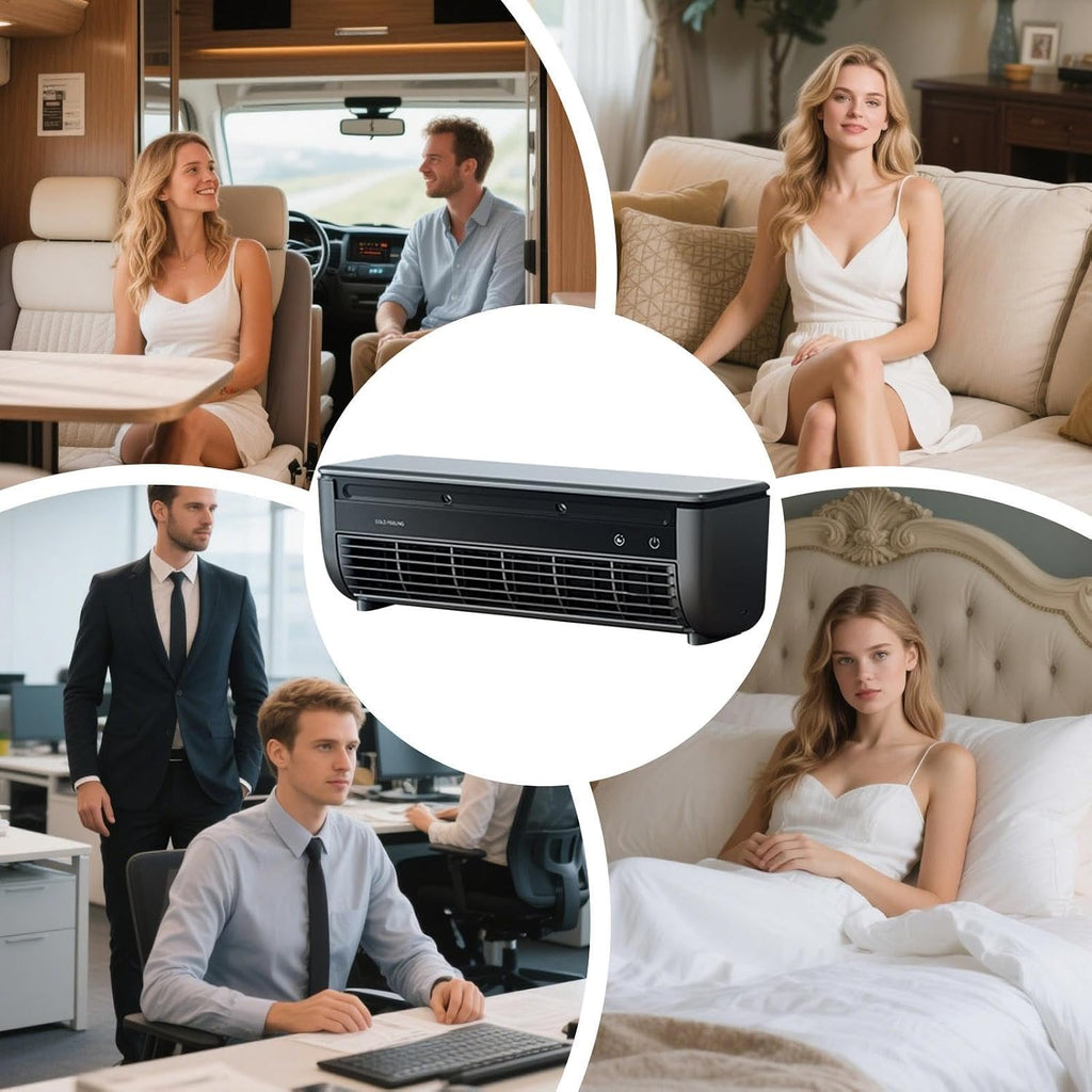  Rafraîchisseur D'air, Climatiseurs Portables, Ventilateur Rafraîchissant, Rafraîchisseur D'air à 3 Vitesses Avec Chargeur Sans Fil, Rafraîchisseurs De Airs Par évaporation Pour Chambre, Camping-car