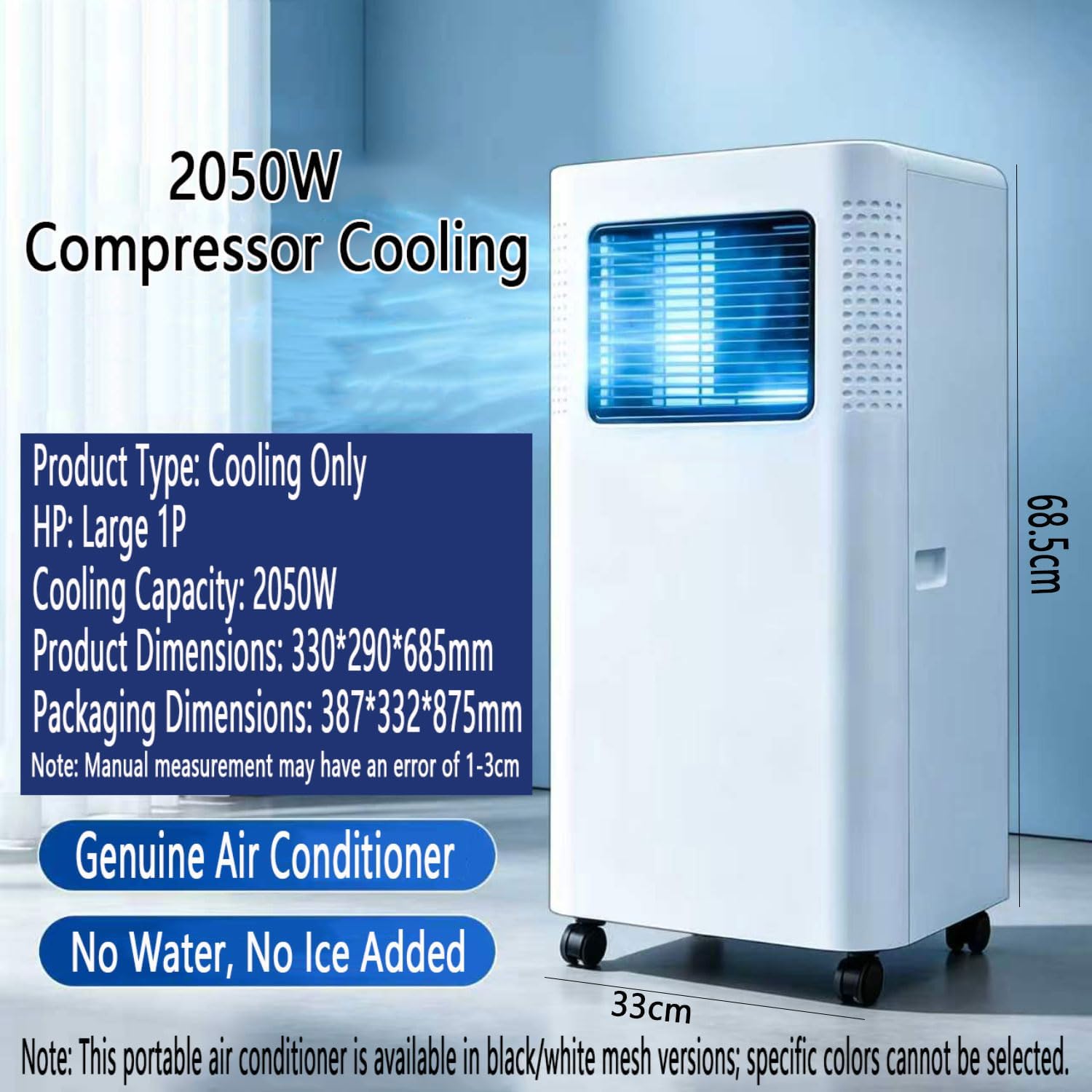  Unité De Climatisation Portable Avec Télécommande, Minuterie 24h, Déshumidificateur Cool Et Modes Ventilateur Pour Les Chambres Jusqu'à 300sq.ft, Kit De Fenêtre Complète Pour Les Chambres
