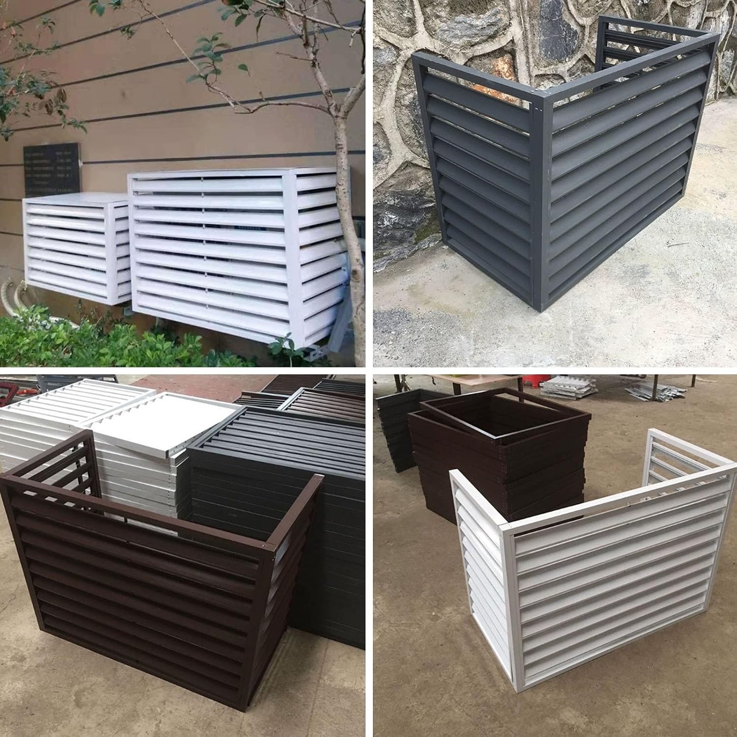 GENERIC Housses Robustes En Aluminium Pour Climatiseur, Couvercle De Condensateur Central AC, Protection De Pompe à Chaleur Et Unité De Climatisation, Housse CVC Résistante Aux Intempéries Pour Une