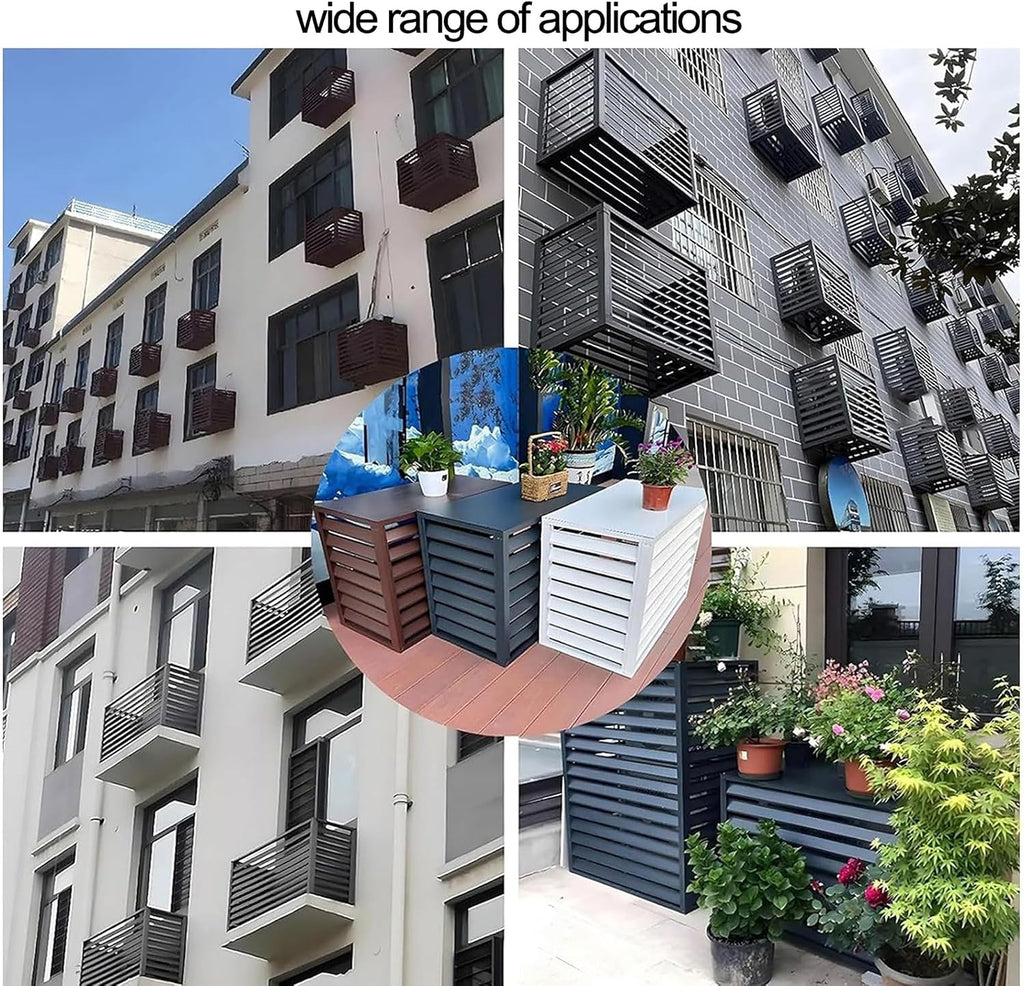 GENERIC Housse Pour Climatiseur Extérieur – Pompe à Chaleur En Aluminium Ion Pour Unités 1,5P/2 ~ 3P/5P, Clôture D'intimité Climatique, Résistante Aux Intempéries, Empêche Le Feuillage Et Les Débris