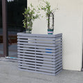GENERIC Housse Pour Climatiseur Extérieur, Bois Massif Pour Unités De Climatisation Mobiles, Support De Fleurs, Protections Résistantes Aux Intempéries, Couleur Grise, Décoration De Jardin, Durabilité