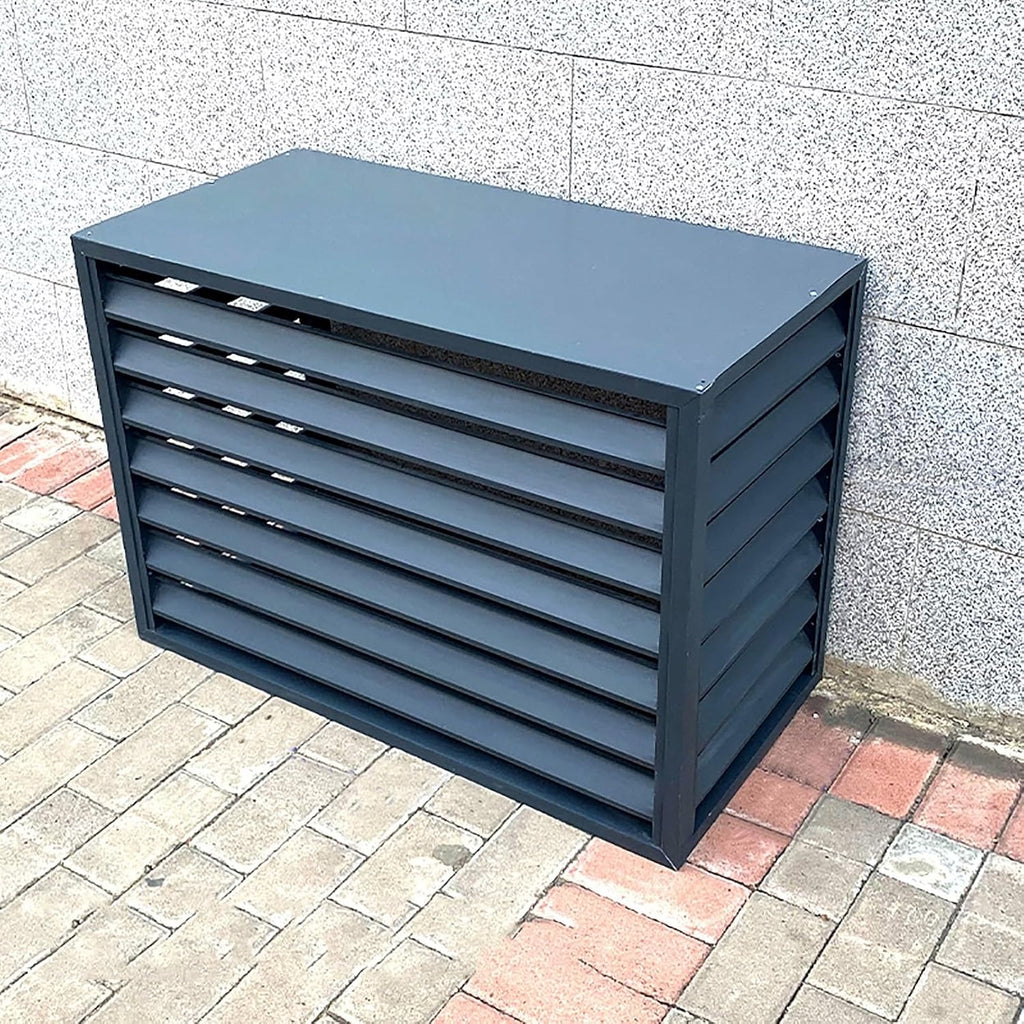 GENERIC Housse En Aluminium Pour Climatiseur – Protection De L'unité De Climatisation Extérieure – Clôture D'intimité – Protection Contre Les Intempéries Avec Condensateur (gris, 100 X 50 X 70 Cm)