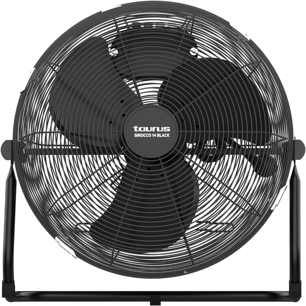  Taurus Sirocco 18 - Ventilateur De Sol 120W, 3 Vitesses, Silencieux, 3 Hélices Métalliques / 45 Cm De Diamètre, Inclinaison Réglable, Grille Amovible, Base Antidérapante