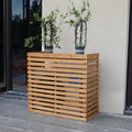  Housse Pour Climatiseur Extérieur – Bois Massif Avec Support De Fleur, Design Jaune élégant Pour Unités De Climatisation Portables, Solution Résistante Aux Intempéries Et Décorative.