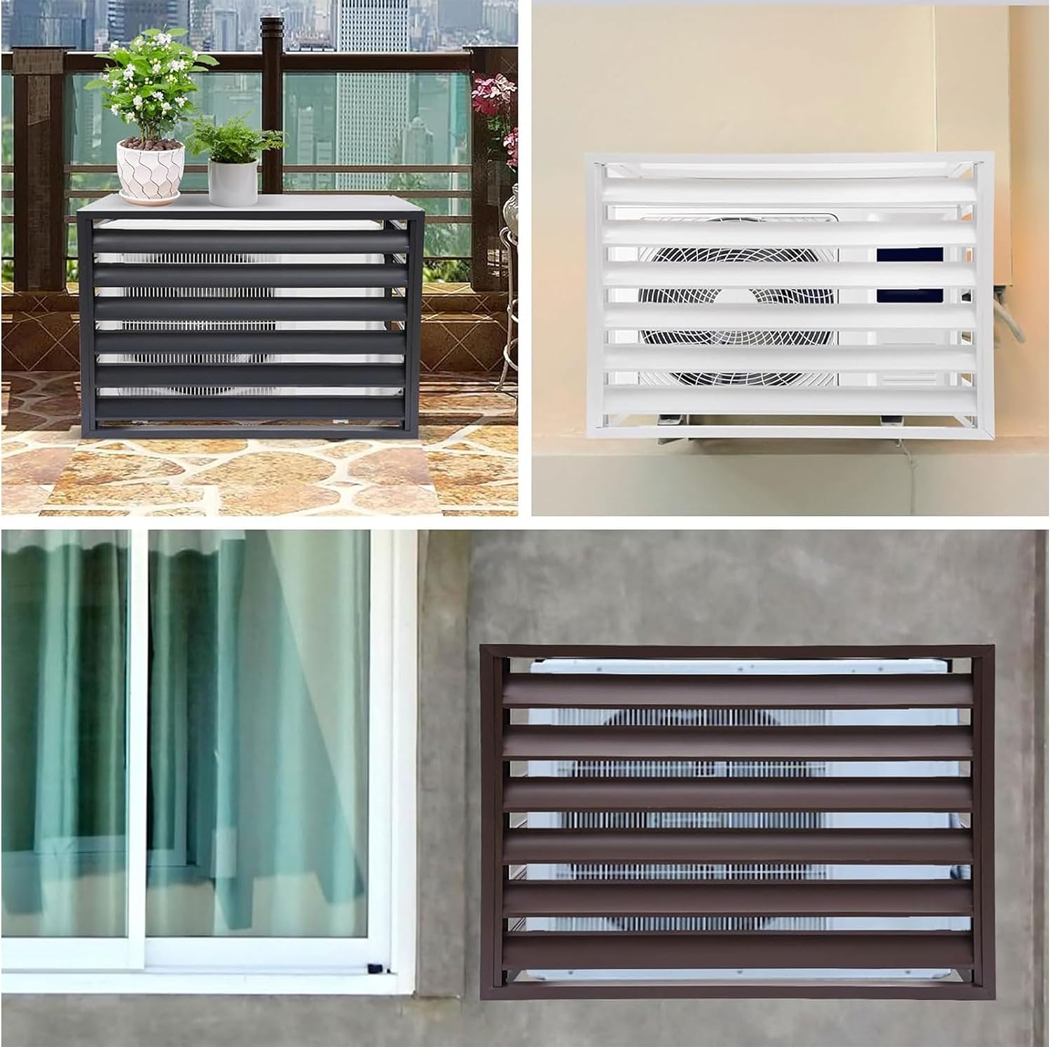 GENERIC Housse Pour Climatiseur Extérieur – Pompe à Chaleur En Aluminium Ion Pour Unités 1,5P/2 ~ 3P/5P, Clôture D'intimité Climatique, Résistante Aux Intempéries, Empêche Le Feuillage Et Les Débris