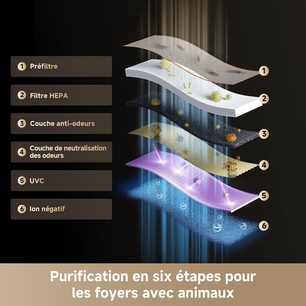 DREAME FP10 Purificateur, Autonettoyage Actif, LoopBoost, Nettoyage 360°, Double Action CataFresh, Filtration 6 Couches, Spécial Animaux, Design Technologique