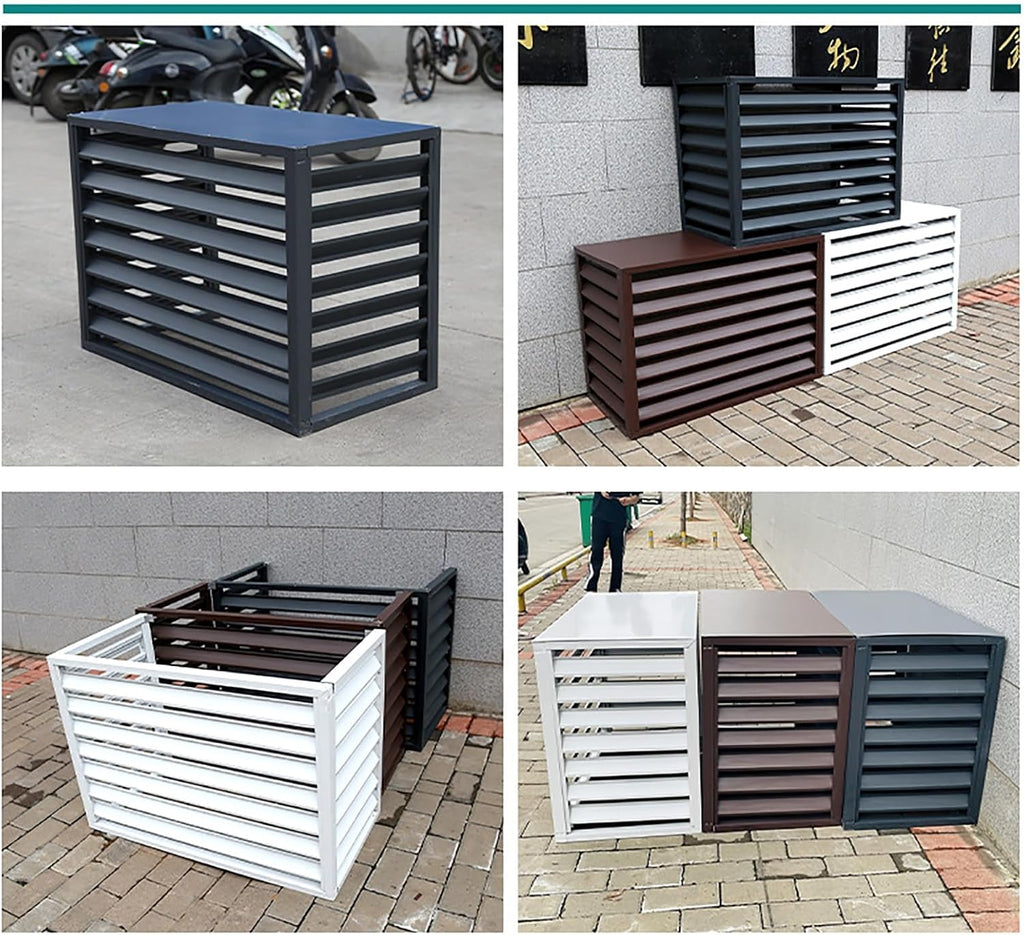 GENERIC Housse De Climatiseur Pour Pompe à Chaleur Extérieure - Clôture Décorative En Alliage D'aluminium Durable Pour Unités De Condensateur - Bouclier CVC Résistant Aux Intempéries