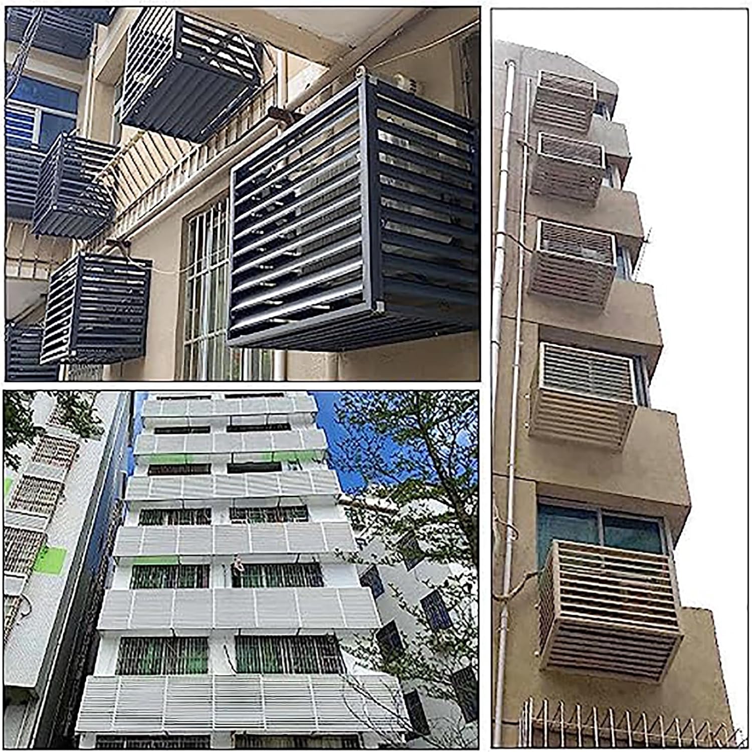 GENERIC Housse De Climatiseur Pour Pompe à Chaleur Extérieure - Clôture Décorative En Alliage D'aluminium Durable Pour Unités De Condensateur - Bouclier CVC Résistant Aux Intempéries