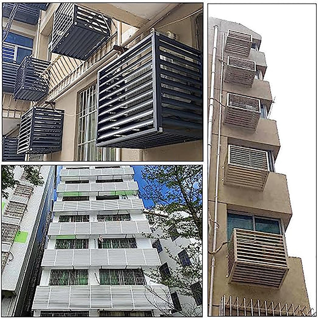 Housse De Protection Pour Climatiseur Extérieur - Protection étanche Pour Pompe à Chaleur Pour Unités De Climatisation, Clôture Décorative En Alliage D'aluminium, Bouclie