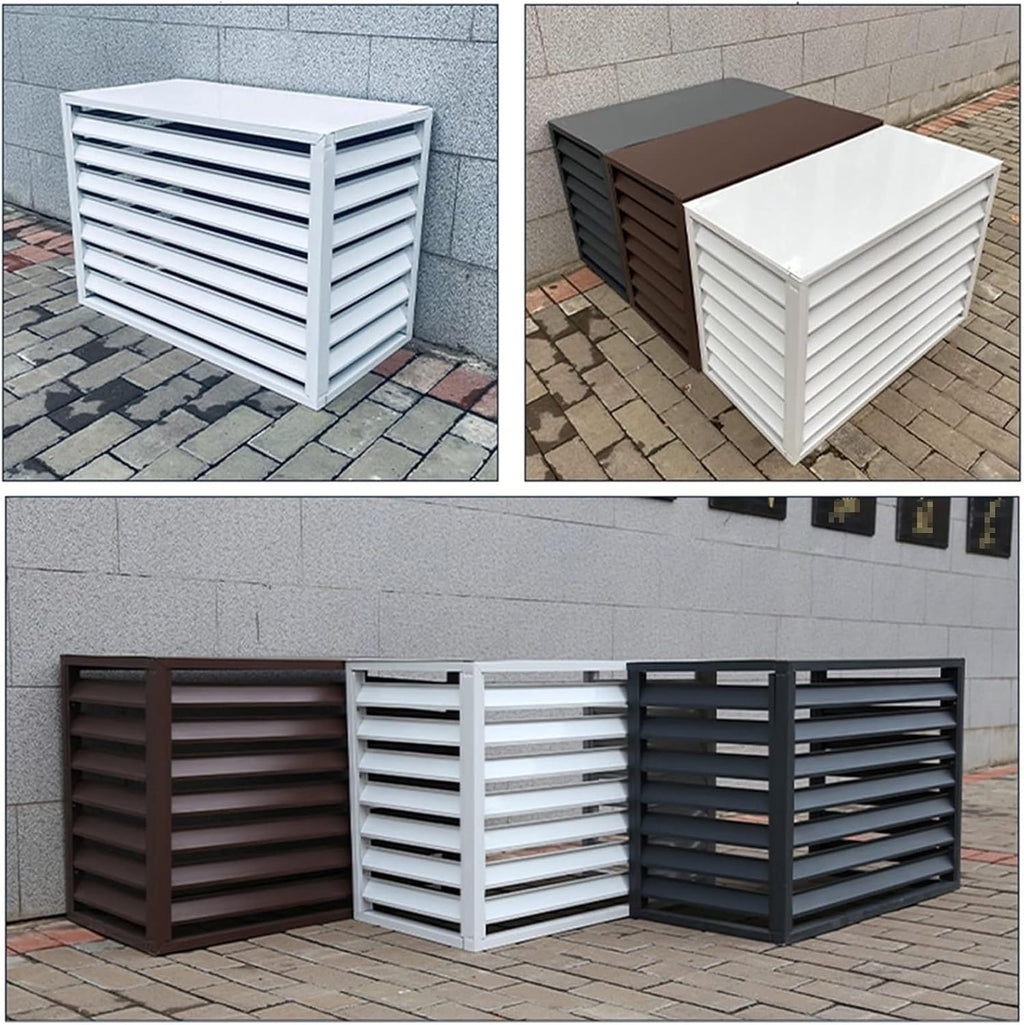 GENERIC Housse En Aluminium Pour Climatiseur – Protection De L'unité De Climatisation Extérieure – Clôture D'intimité – Protection Contre Les Intempéries Avec Condensateur (gris, 100 X 50 X 70 Cm)