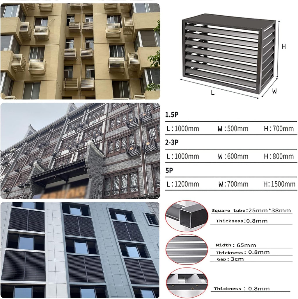 GENERIC Housse De Protection Décorative Pour Climatiseur Extérieur, Protection Contre Les Intempéries, Pour Unités Centrales De Climatisation Et Poubelles - Résistante Aux UV Et Imperméable
