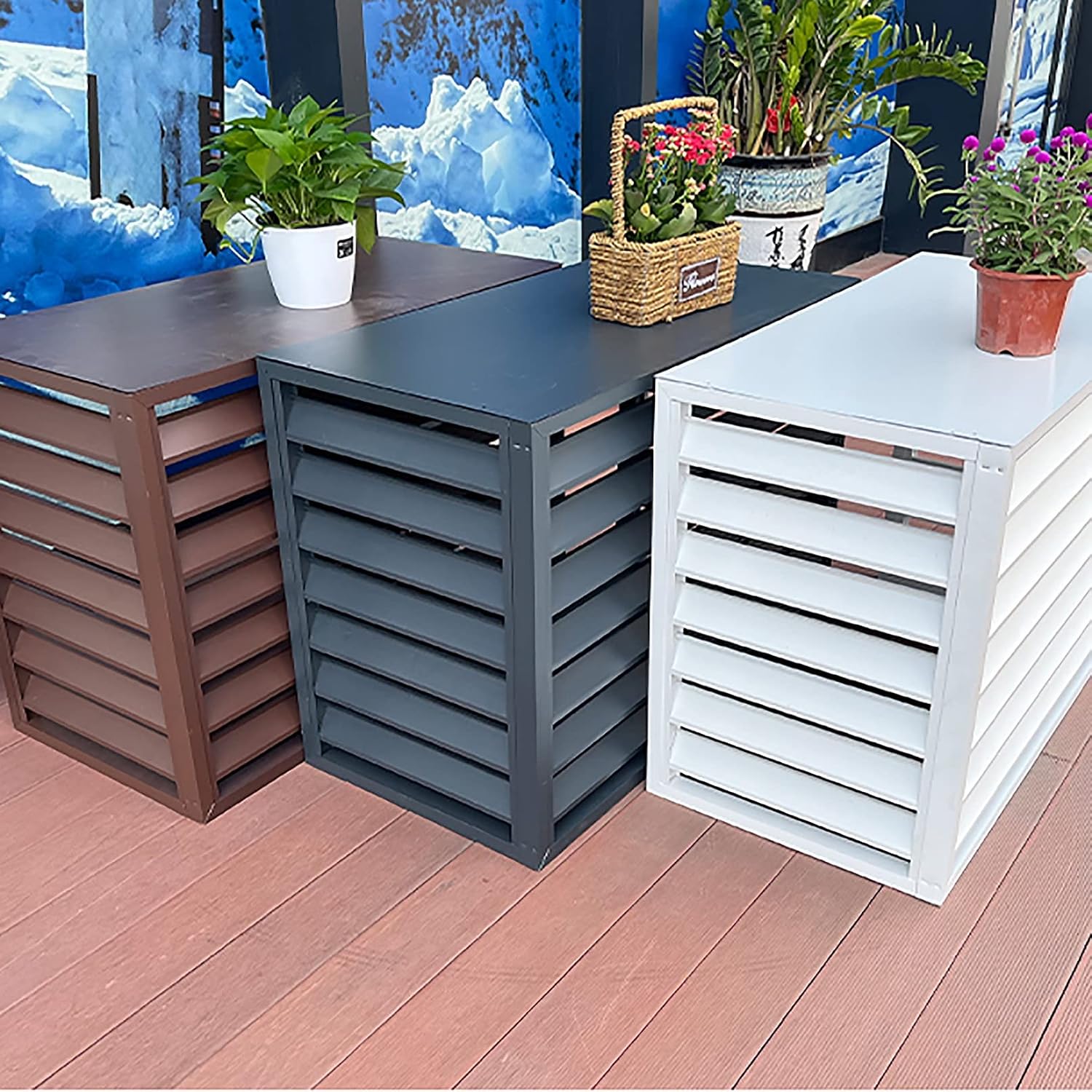 GENERIC Housse De Climatiseur D'extérieur - Protège L'unité De Climatisation Contre Les Dommages Causés Par Les Intempéries - Dissimule Les Unités Disgracieuses - Housse Durable Et Imperméable Pour Le