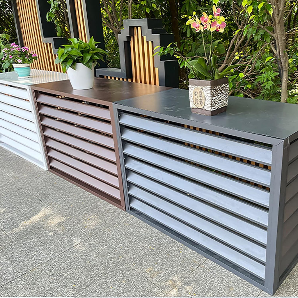 GENERIC Housse De Climatiseur Toutes Saisons Et écran De Clôture D'intimité – Housses Décoratives Antivol Pour Unités Extérieures – Compatible Avec Systèmes Divisés – Protection Et Design élégant