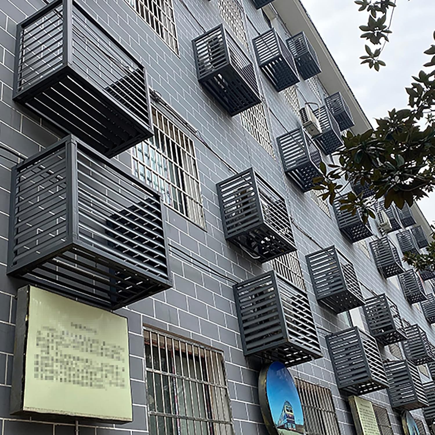 GENERIC Housse De Climatiseur D'extérieur En Aluminium Toutes Saisons Avec Persiennes Autoportantes Pour Unités Centrales AC Et Protection Contre Les Déchets Pour équipement Extérieur